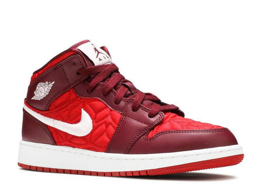 (GS) Air Jordan 1 Mid SE ';Red Quilt'; (2020) AV5174-600 Sneakers Kids Youth