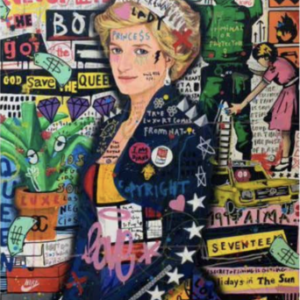 Lady D in Mondrian – Jisbar | Painting (100x81 cm)